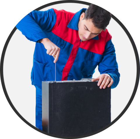 Man opening up a PC desktop